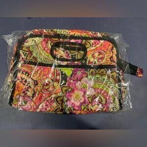 Quilted Floral Paisley Zipper Organizer Pouch NWT